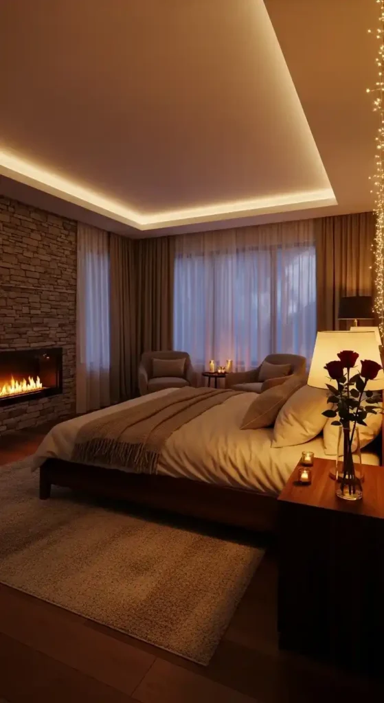 ambient lighting bedroom for romance