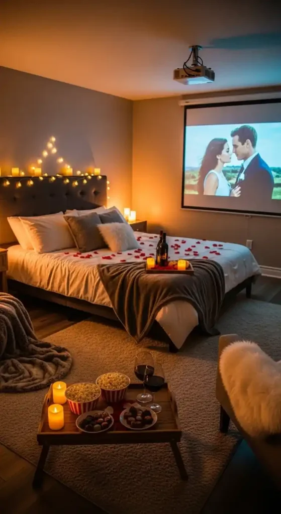 date night movie setup
