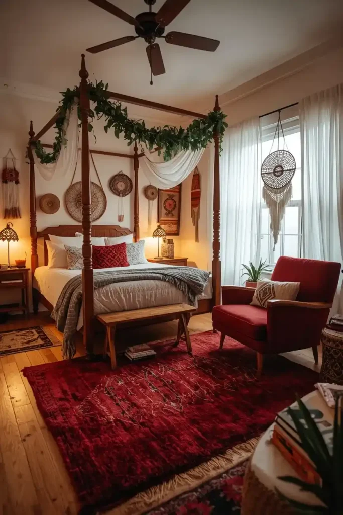 romantic bohemian bedroom