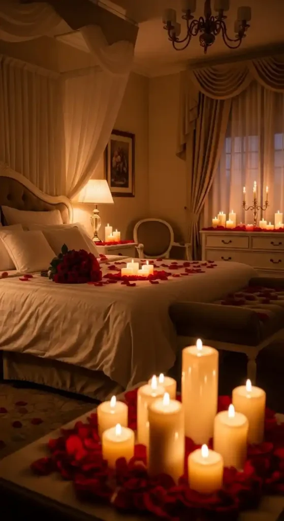 roses and candles classic bedroom
