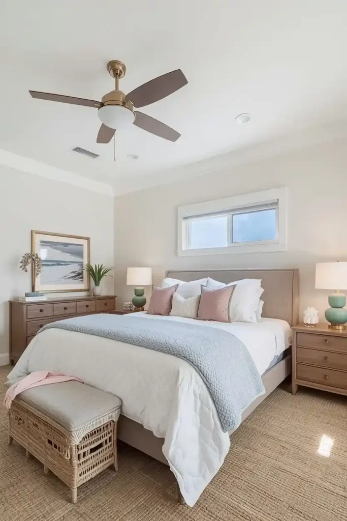 soft coastal romance bedroom