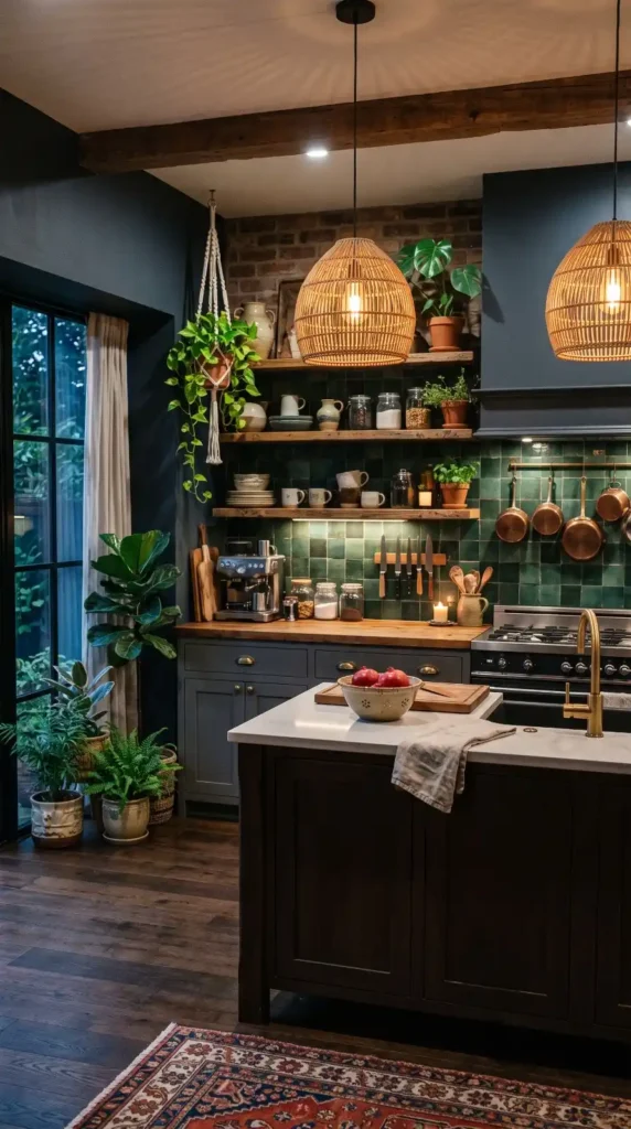 Design a Dark Moody Boho Kitchen
