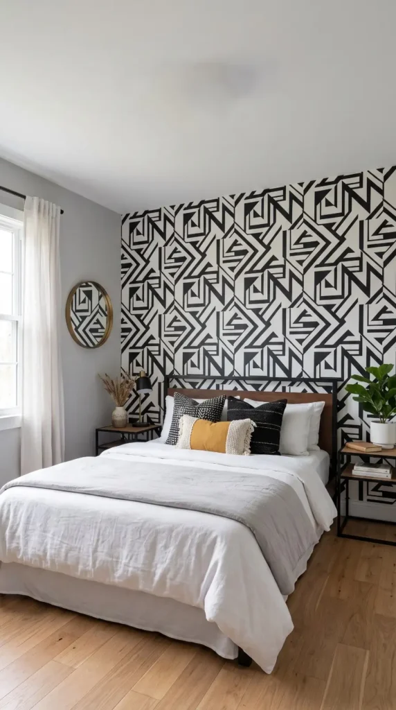 Graphic Black-and-White Wallpaper