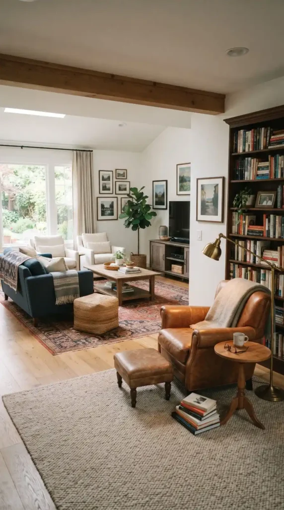 Living Room Layout With a Dedicated Reading Corner