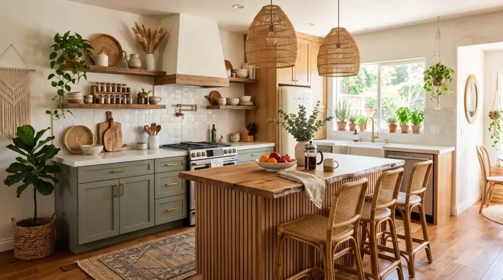 Modern boho kitchen