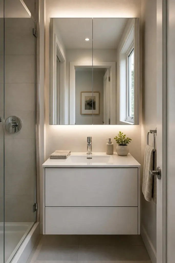 Mount a Mirror Cabinet for Hidden Storage
