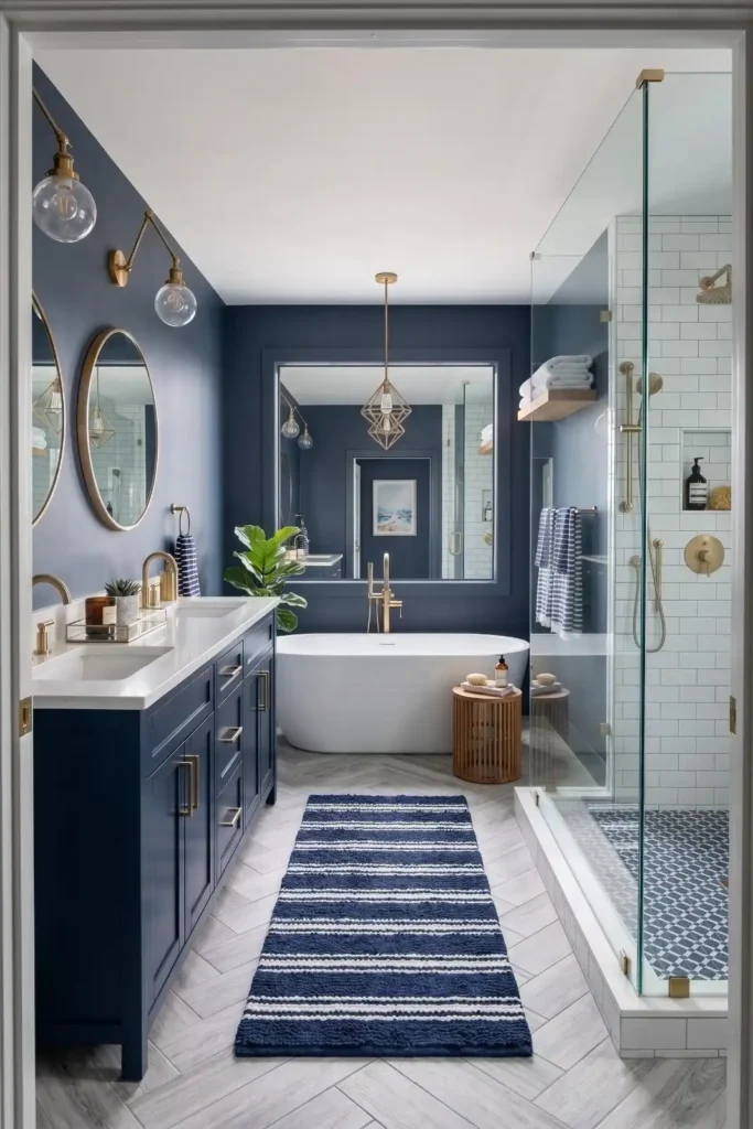 Navy Blue and Brass