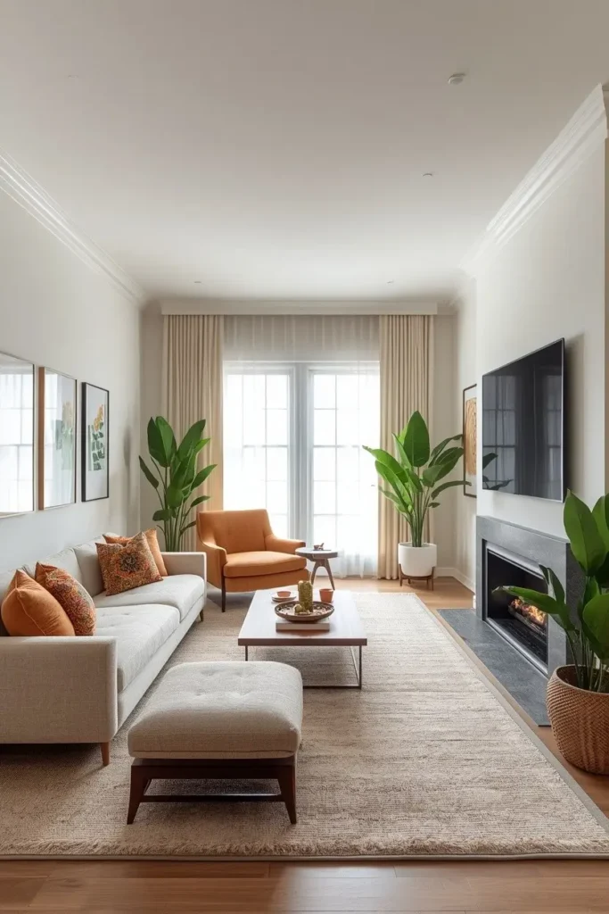 Rectangular Living Room Layout