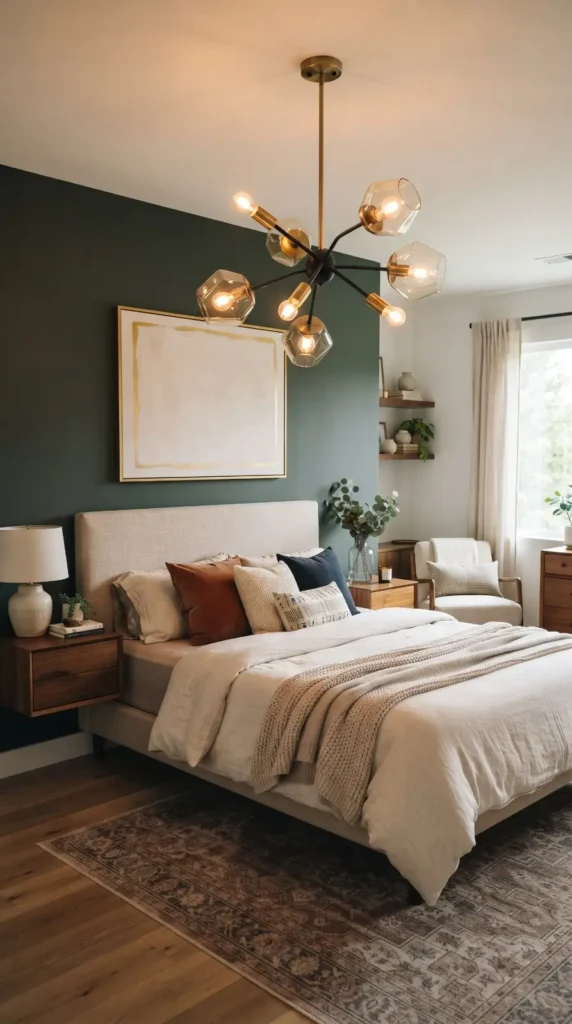 Statement Lighting Over the Bed