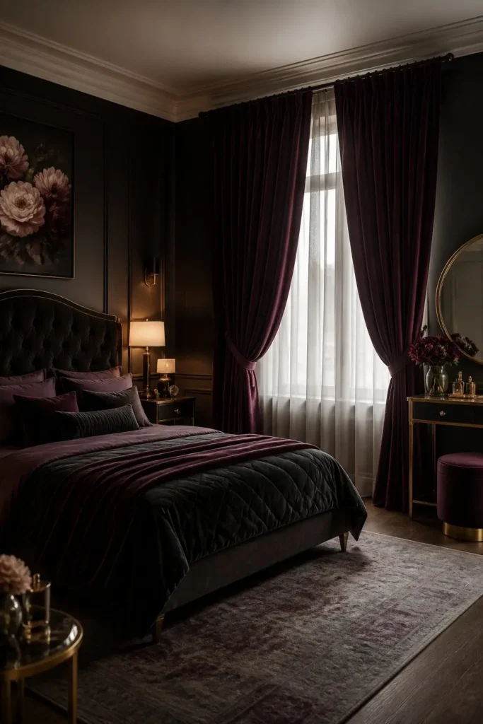 Use Deep-Colored Curtains for Drama