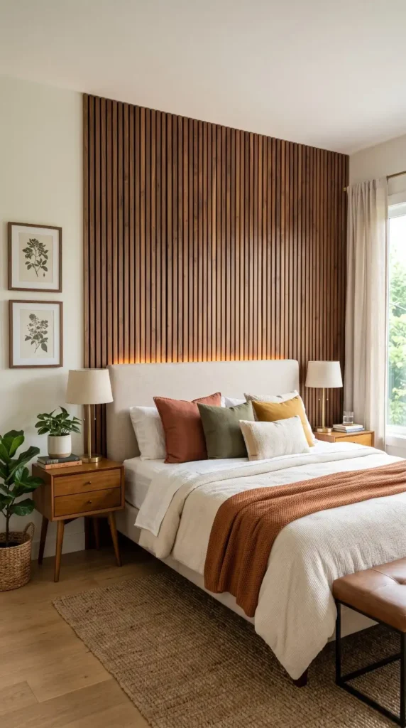 Warm Wood Slat Accent Wall